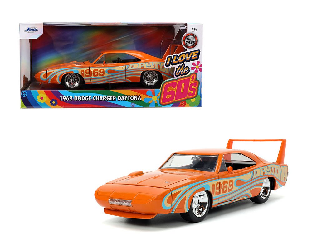 MODELO ESCALA Jada 1:24 I Love the 1960’s – 1969 Dodge Charger Daytona (Orange) - PRECIOS ESPECIALES