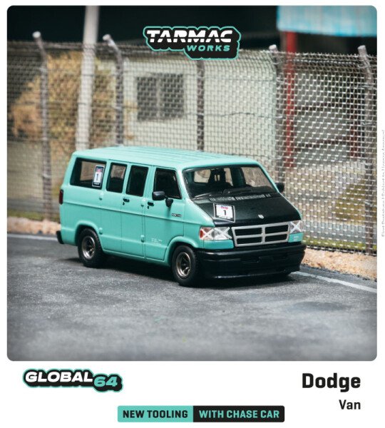 MODELO ESCALA Tarmac Works 1:64 Dodge Van Custom Light Green – Global64