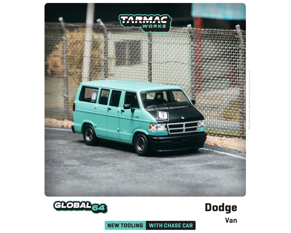 MODELO ESCALA Tarmac Works 1:64 Dodge Van Custom Light Green – Global64