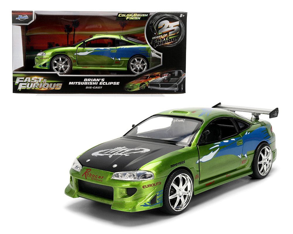 Jada 1:24 Brian’s Mitsubishi Eclipse – Green Color Brush Finish – Fast & Furious 25 Year Anniversary
