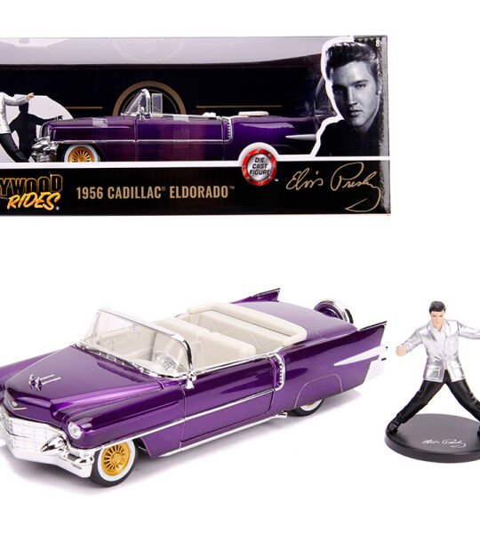 MODELO Jada 1:24 1956 Cadillac Eldorado with Elvis Figure – Elvis Presley – Hollywood Rides