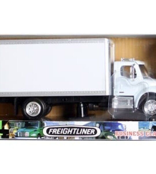 CAMION DE BEBIDAS A ESCALA New Ray 1:43 Freightliner M2 Box Truck – White – Utility – Long Haul Trucker