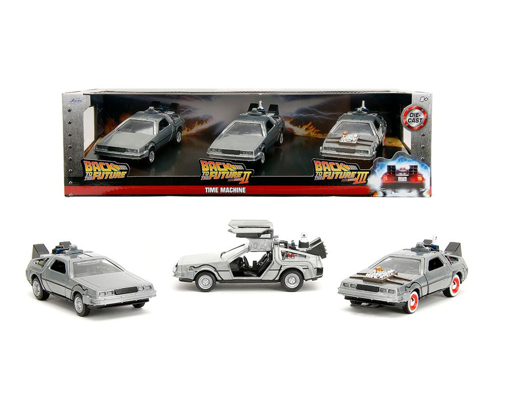 MODELO ESCALA 1:32 Back To The Future Time Machine 3-Pack – Hollywood Rides - REGRESO AL FUTURO