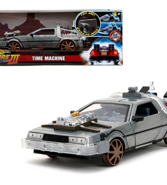 Jada 1:24 Back To The Future Part III Time Machine – Rail Version - VERSION CON RIELES DE VOLVER AL FUTURO