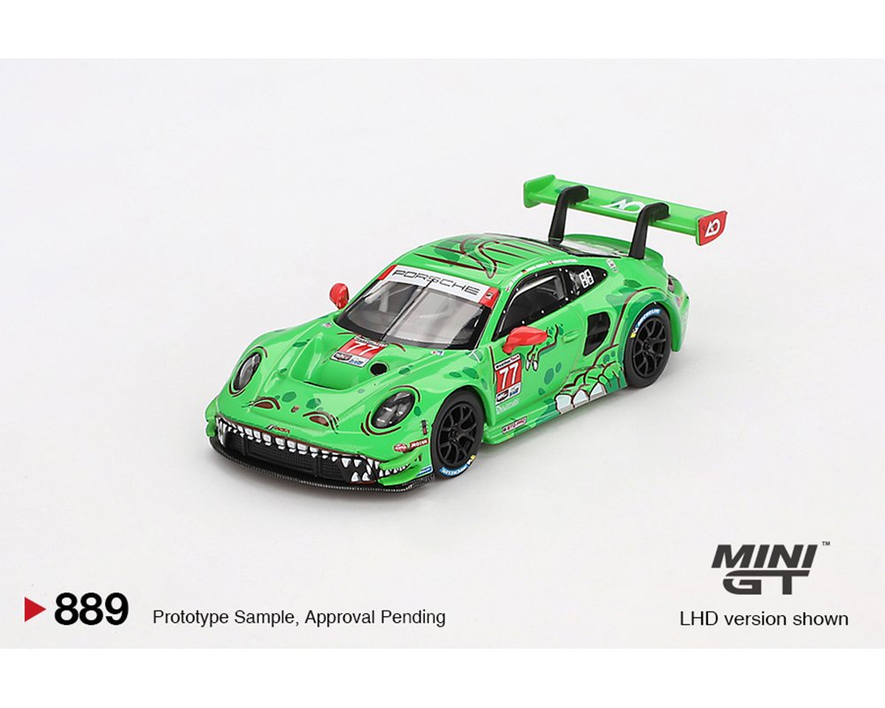 Mini GT 1:64 Porsche 911 GT3 R #77 AO Racing 2024 IMSA Daytona 24 Hrs GTD Pro 2nd Place REXY