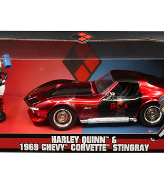 MODELO ESCALA 1:24 Harley Quinn & 1969 Chevrolet Corvette Stingray