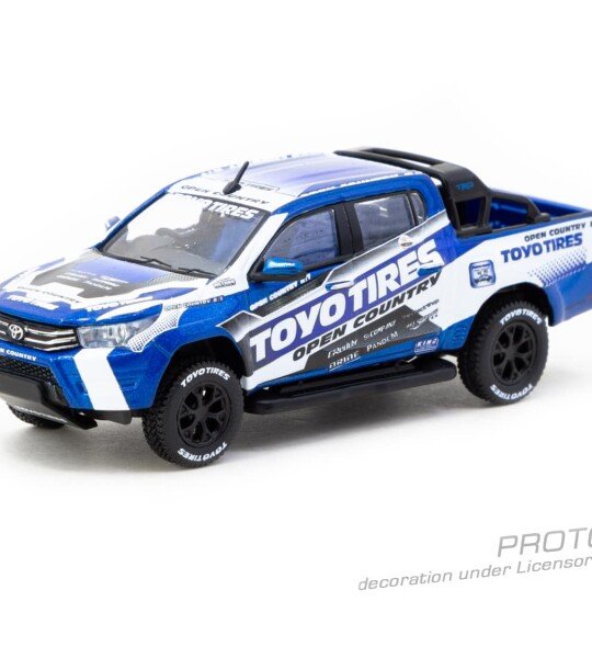 Tarmac Works 1:64 Toyota Hilux TOYO Tires – Blue with Graphics – Hobby64 PICKUP TOYOTA