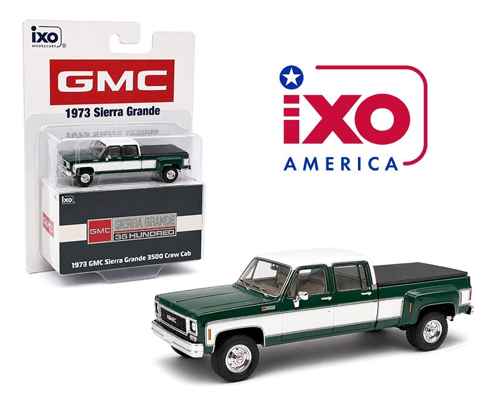 IXO Model 1:64 GMC Sierra Grande 3500 Crew Cab Dually – Green White – Limited Edition PICKUP CHEVROLET
