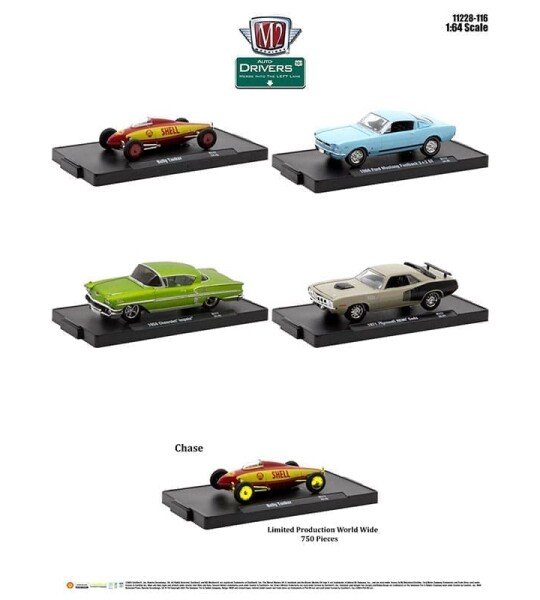 MODELOS ESCALA 1/64 1969 Pontiac GTO in Midnight Green Gloss • 1970 Ford Mustang BOSS 302 in Gloss Black • 1971 Dodge Charger R/T 440