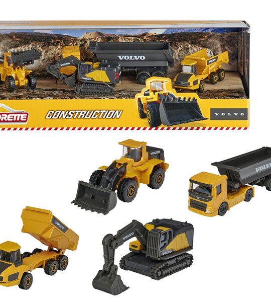 SET DE MODELOS - Majorette 1:64 5-Car Set Volvo Construction Gift Pack 2023