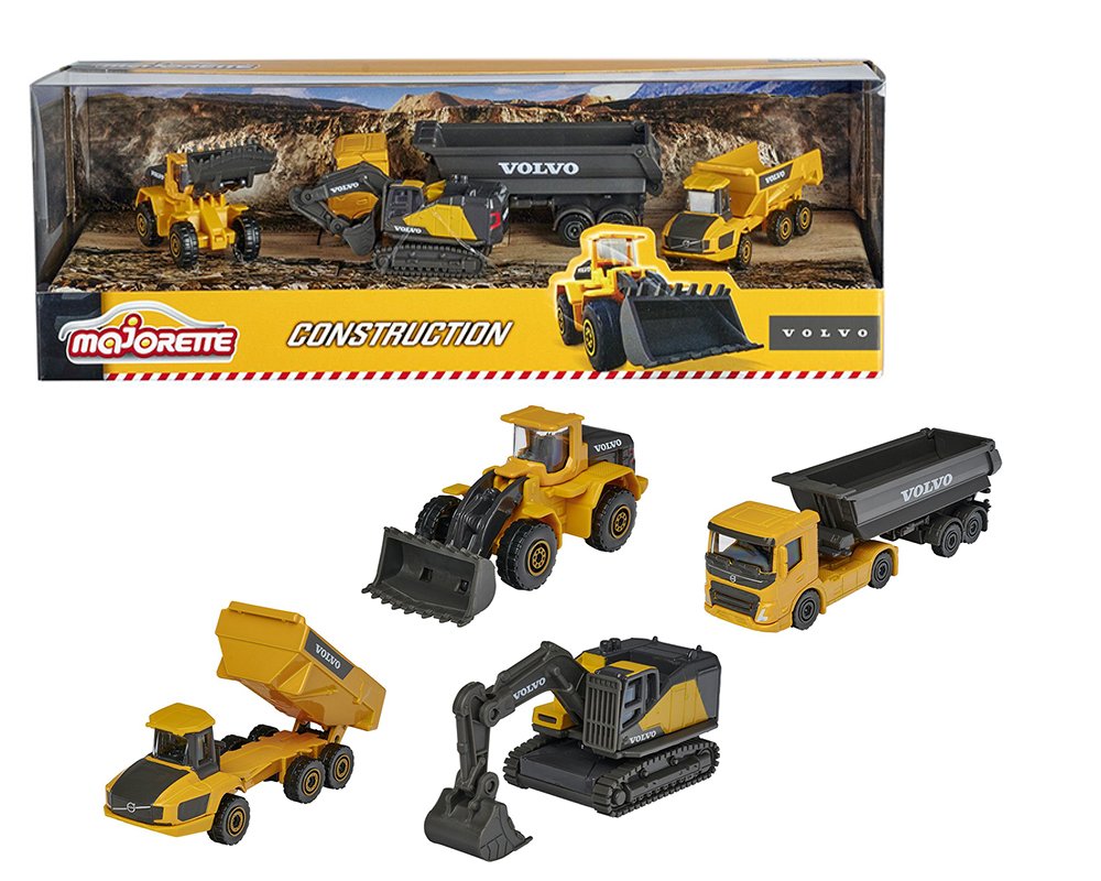 SET DE MODELOS - Majorette 1:64 5-Car Set Volvo Construction Gift Pack 2023