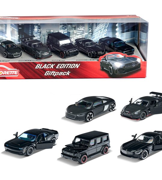 SET DE 5 MODELOS - Majorette 1:64 5-Car Set Gift Pack Black Edition 2023