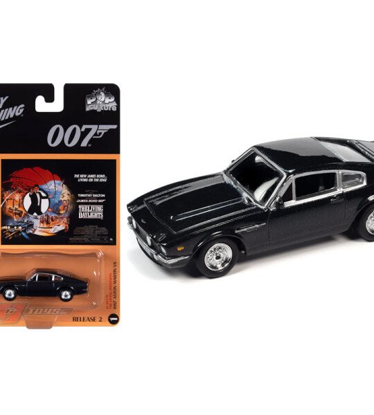 MODELO Johnny Lightning 1:64 007 James Bond The Living Daylights 1987 Aston Martin V8 – Grey – Pop Culture 2023 Release 2