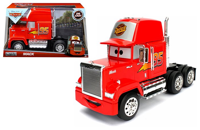 Mack Truck, Disney Pixar Cars - Jada Toys MCQUEEN- 1/24 Scale Diecast Model Toy Car