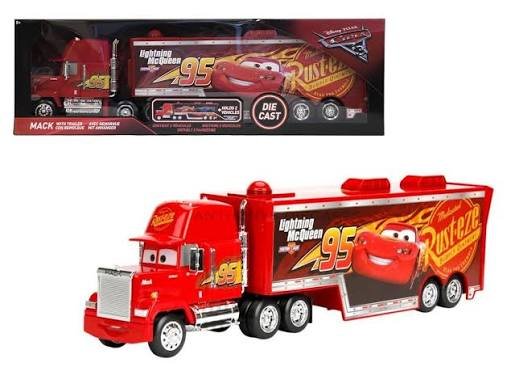 Jada 1:24 Mack Truck Disney Pixar Cars Die-Cast Model Car w/Trailer MCQUEEN
