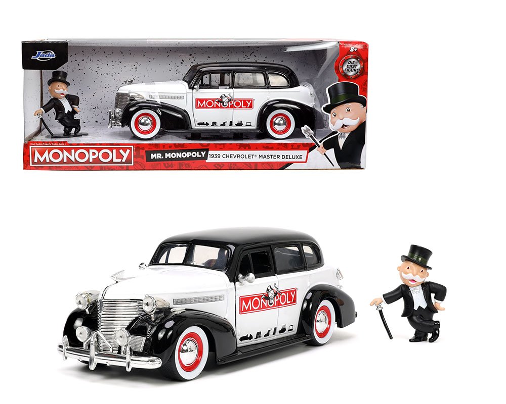 MODELO ESCALA Jada 1:24 1939 Chevrolet Master Deluxe w Mr. Monopoly – Monopoly – Hollywood Rides