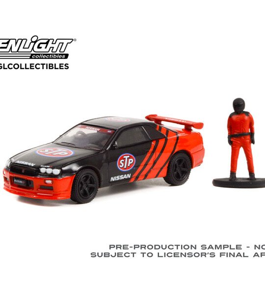 MODELO ESCALA 1:64 1999 Nissan Skyline (R34) with Race Car Driver – STP