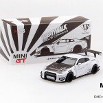 MODELO ESCALA 1/64 MINI GT LB★WORKS Nissan GT-R (R35) White - LIBERTY WALK