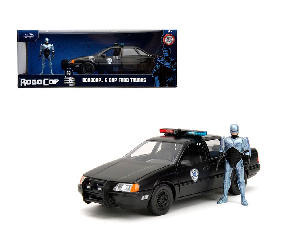 MODELO ESCALA Jada 1:24 RoboCop & OCP Ford Taurus Detroit Police (Matte Black) – RoboCop 35th Anniversary