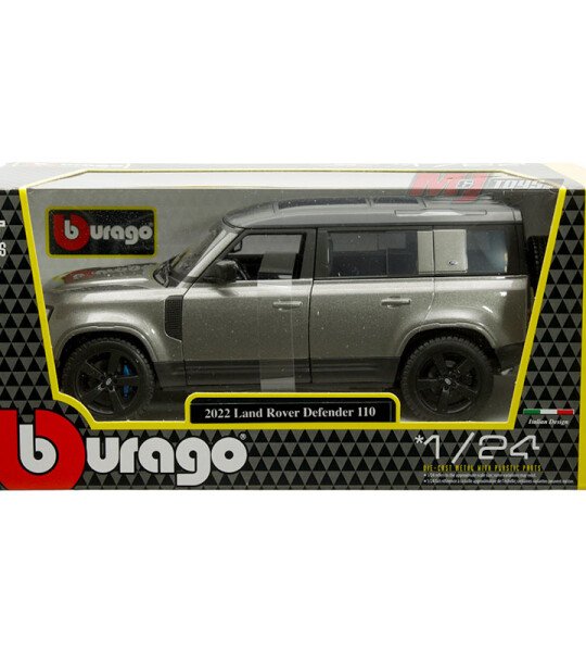 MODELO ESCALA 1/24 Bburago 2022 Land Rover Defender 110 – Silver Metallic
