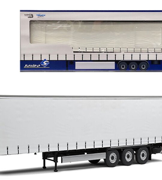MODELO ESCALA Solido 1:24 Semi Canvas Trailer – White – Limited Edition - FURGON