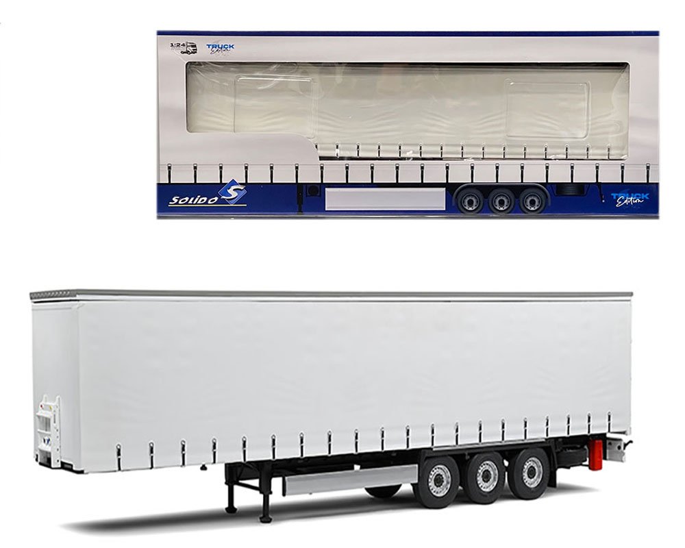 MODELO ESCALA Solido 1:24 Semi Canvas Trailer – White – Limited Edition - FURGON