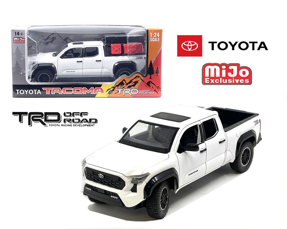 MiJo Exclusives 1:24 2024 Toyota Tacoma TRD Off-Road Edition – White – Limited Edition