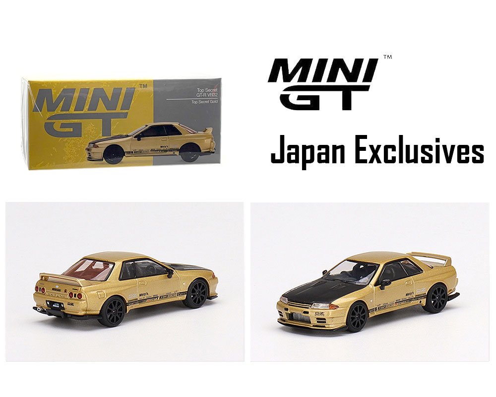 MODELO ESCALA 1:64 Japan Exclusive Top Secret Nissan Skyline GT-R VR32 Top Secret Gold – MINI GT JAPAN ULTRA SECRETO