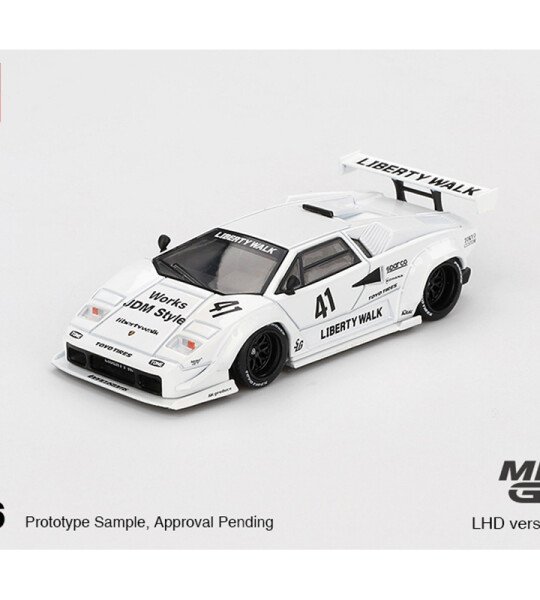 Mini GT 1:64 Lamborghini Countach LB-WORKS – White – 2024 Tokyo Auto Salon