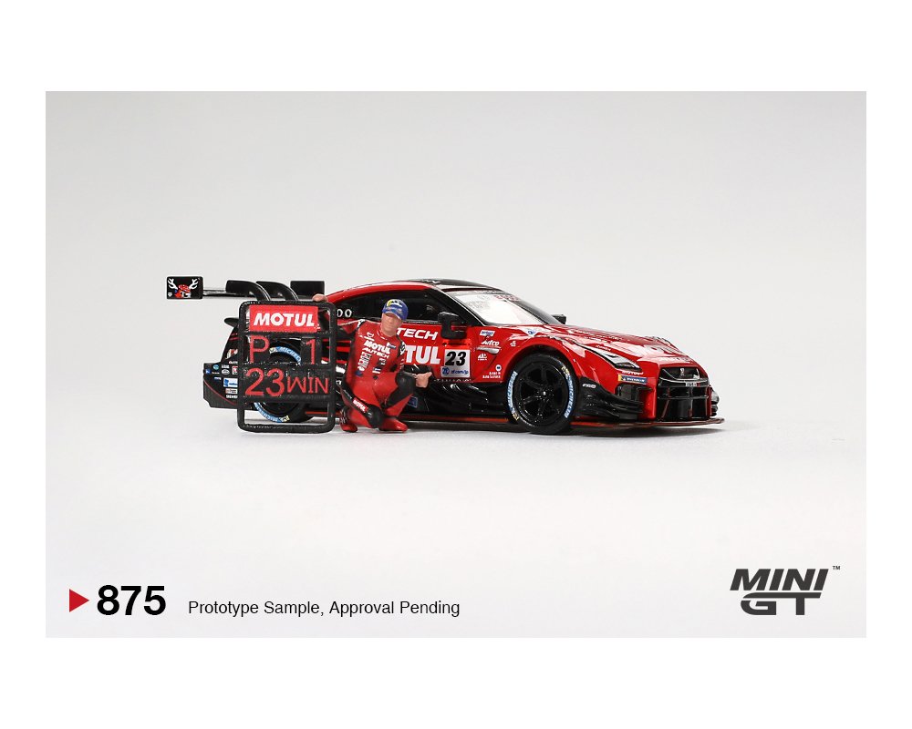 Mini GT 1:64 Nissan GT-R NISMO #23 “MOTUL AUTECH GT-R 2021” SUPER GT SERIES Suzuka winner W/ Matsuda Figure