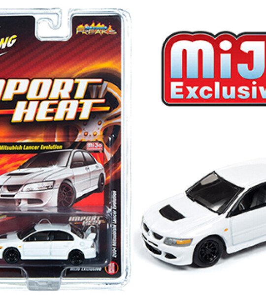 MODELO ESCALA 1:64 Mijo Exclusive Import Heat 2004 Mitsubishi Lancer Evolution white Limited 2,400