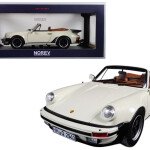 MODELO ESCALA 1/18 Norev 1987 Porsche 911 930 Turbo Cabriolet (Ivory Cream White) Diecast Car Model