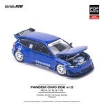 MODELO POPRACE 1:64 Pandem Civic EG6 V1.5 – Metallic Blue - JAPAN