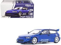 1:64 Pandem Civic EG6 V1.5 – Metallic Blue - POPRACE HONDA
