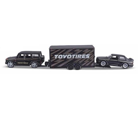 1/64 Scale  Mercedes-Benz G-Class with Car Trailer and 1988 BMW 3 Series M3 TRAILER Y AUTOS