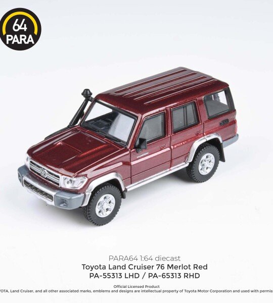 MODELO ESCALA 1:64 Toyota Land Cruiser LC76 – Merlot Red - PARA64