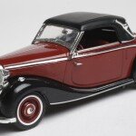 MODELO 1950 Mercedes Benz 170S Cabriolet Burdeos y Negro 1/18 Coche Modelo Fundido a Presión de Signature Models