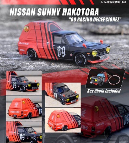 MODELO ESCALA 1:64 NISSAN SUNNY HAKOTORA “09 RACING” DECEPCIONEZ