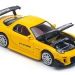 MODELO POPRACE 1:64 Mazda RX-7 (FD3S) RE-AMEMIYA Widebody – Yellow - JAPAN
