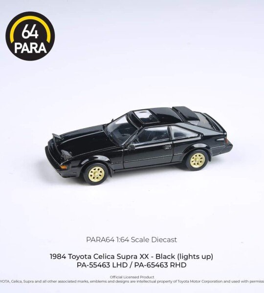 MODELO ESCALA 1:64 1984 Toyota Celica XX – Black (lights up) – negro