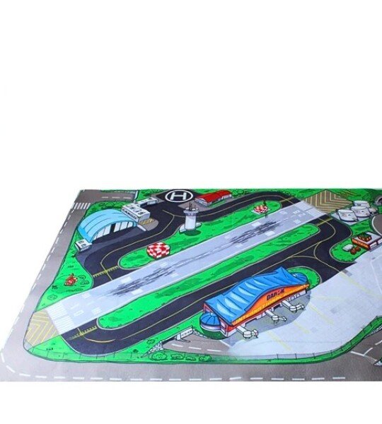 Alfombra de juego grande con diseño de aeropuerto (fieltro) – 41 1/4 x 31 1/2 pulgadas (**) para aviones a escala
