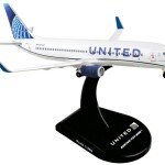 AVION A ESCALA POSTAGE STAMP UNITED AIRLINES  737-800 1/300 2019 LIVERY