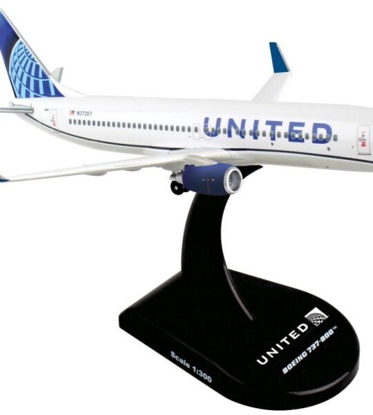 AVION A ESCALA POSTAGE STAMP UNITED AIRLINES  737-800 1/300 2019 LIVERY