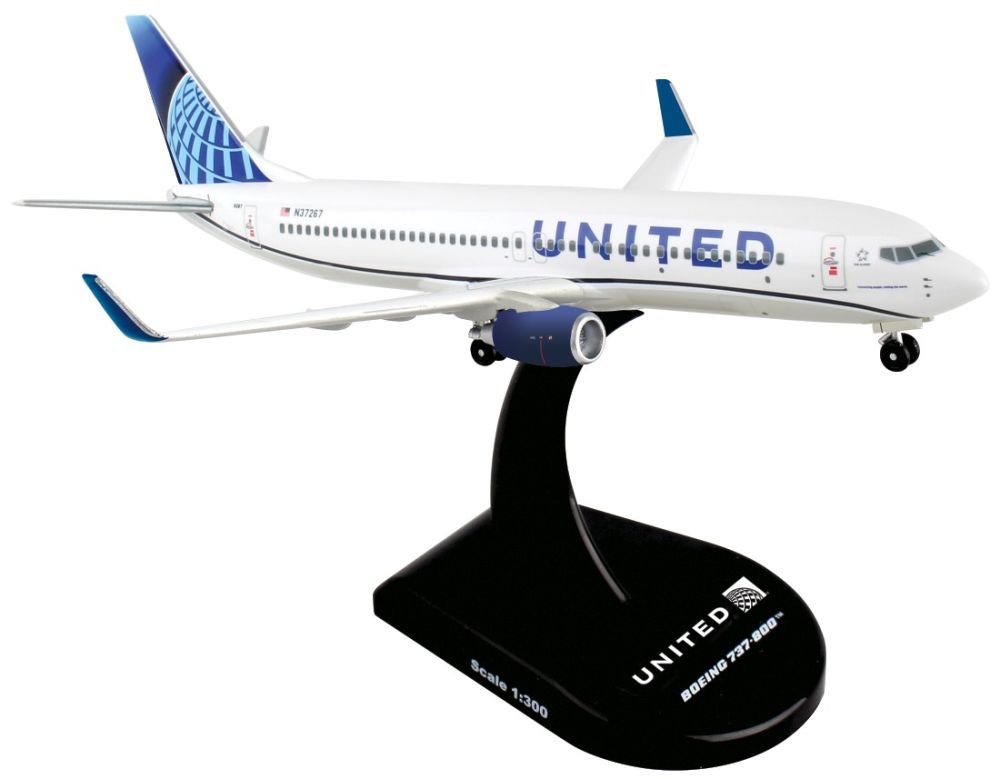 AVION A ESCALA POSTAGE STAMP UNITED AIRLINES  737-800 1/300 2019 LIVERY