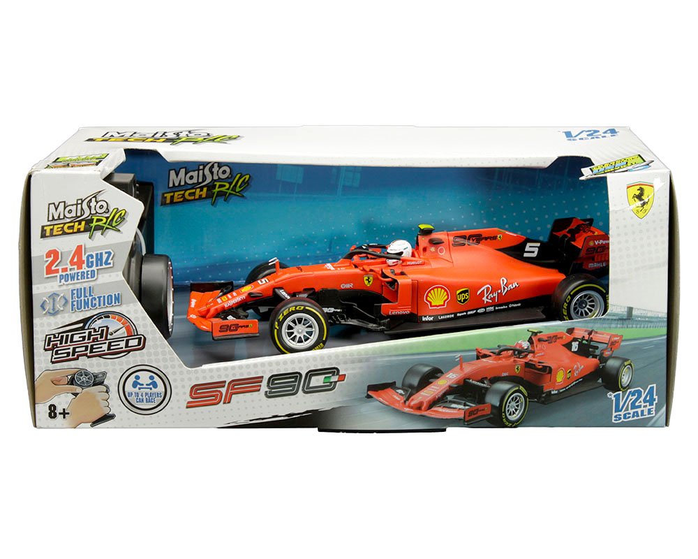 MODELO ESCALA 1:24 Ferrari SF90 #5 Sebastian Vettel – Matte Red – RADIO CONTROL