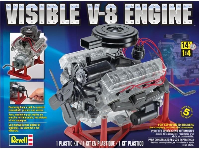 MODELO ESCALA 1/4 DE MOTOR V-8 VISIBLE DE REVELL GERMANY