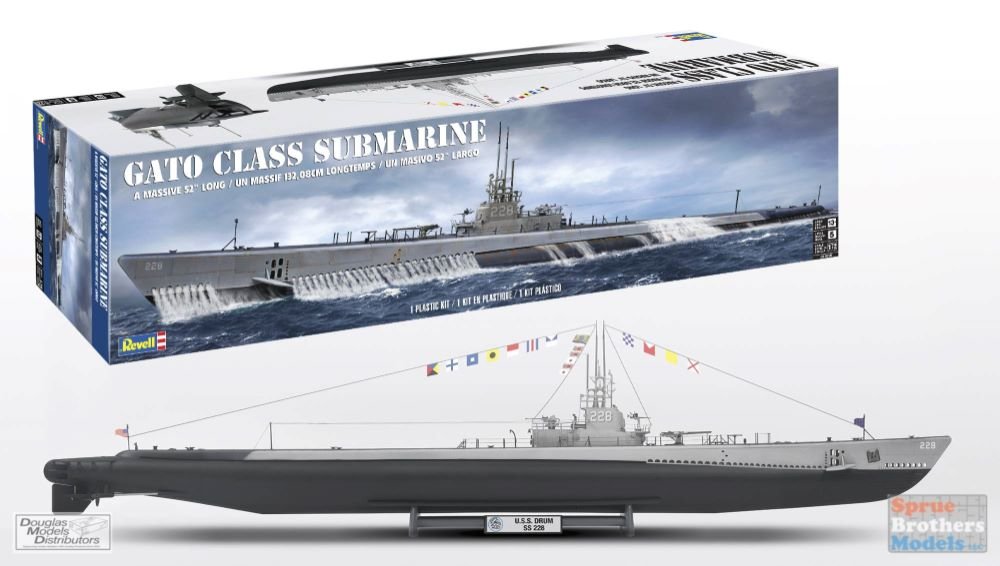 MODELO A ESCALA 1/72 SUBMARINO GATO CLASS DE REVELL GERMANY PARA ARMAR A ESCALA