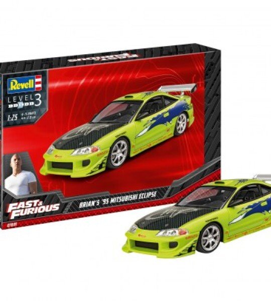 MODELO PARA ARMAR A ESCALA 1/25 Fast & Furious Brian's 1995 Mitsubishi Eclipse Car