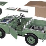 MODELO ESCALA 1/18 DE Land Rover 1949 Green with Brown Canopy 1/18 Diecast Model Car by Minichamps