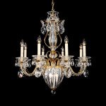 CANDELABRO CRISTAL Bagatelle 11 Light 120V Chandelier in French Gold with Clear Crystals from Swarovski